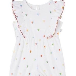 BRAND NEW baby girl stella mccartney kids heart ruffle romper onesie size 6M